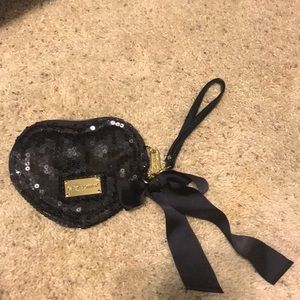 Black sequin Betsy Johnson clutch